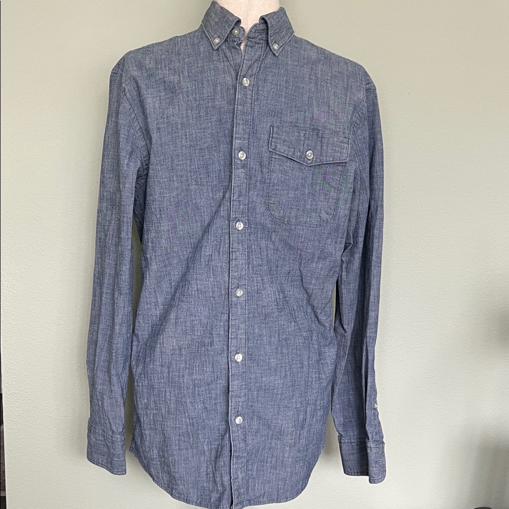 Sonoma Modern Fit Blue Button-Down Chambray Shirt